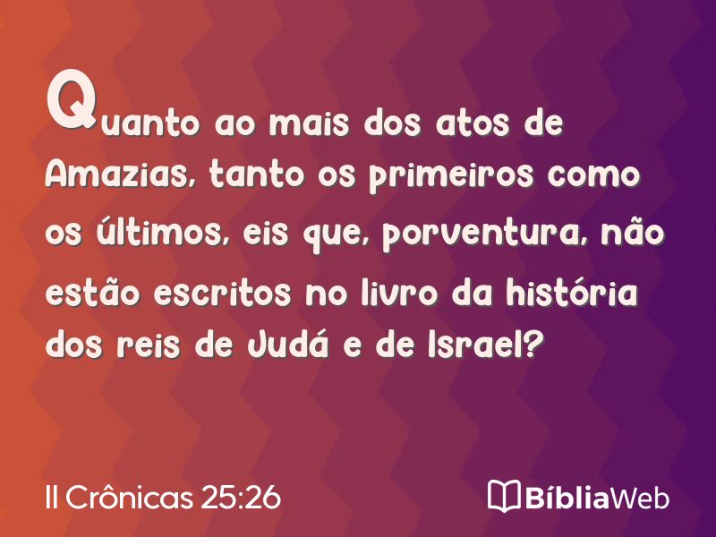 II Crônicas 25:26 em imagem para compartilhar