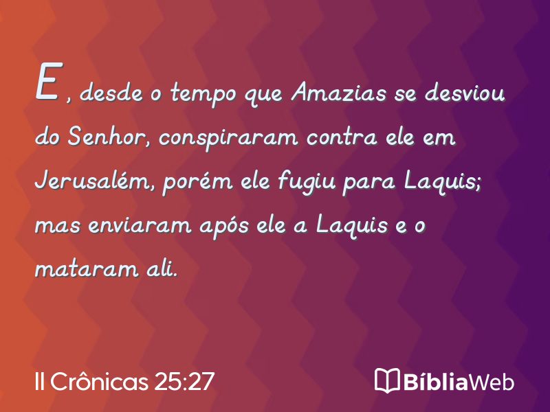 II Crônicas 25:27 em imagem para compartilhar