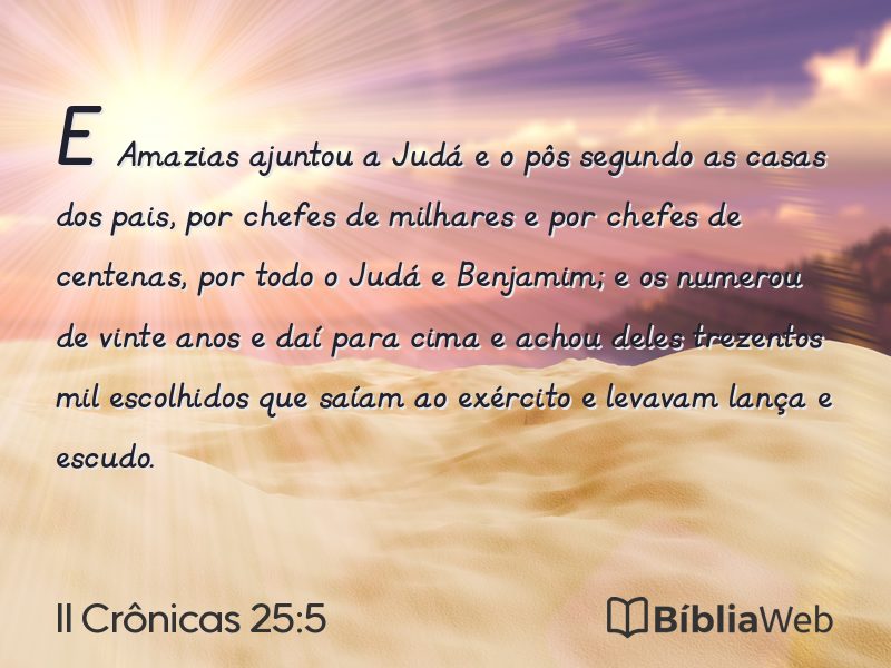 II Crônicas 25:5 em imagem para compartilhar