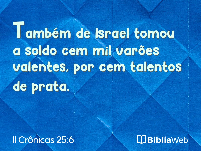 II Crônicas 25:6 em imagem para compartilhar