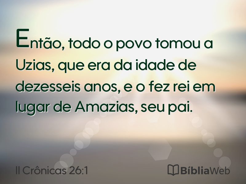 II Crônicas 26:1 em imagem para compartilhar