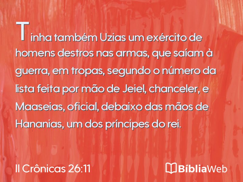 II Crônicas 26:11 em imagem para compartilhar