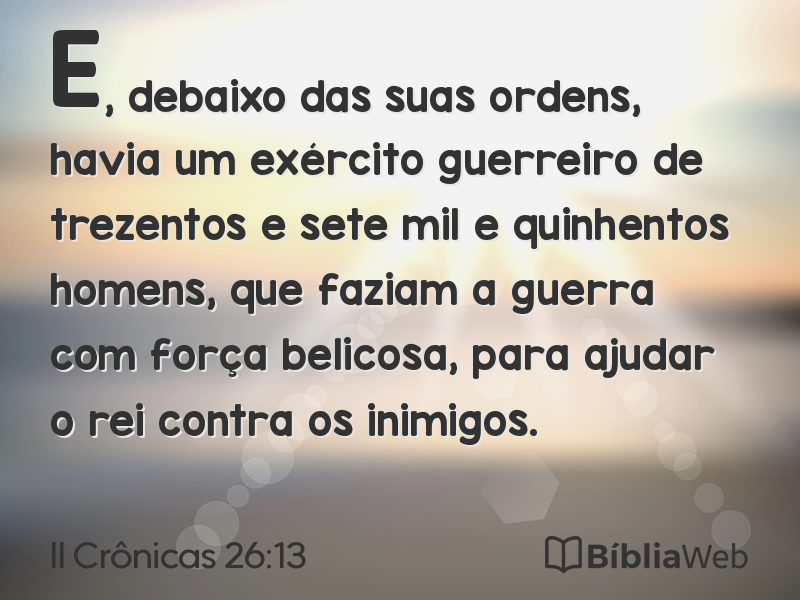 II Crônicas 26:13 em imagem para compartilhar