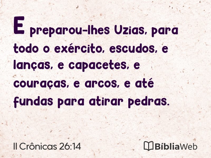 II Crônicas 26:14 em imagem para compartilhar