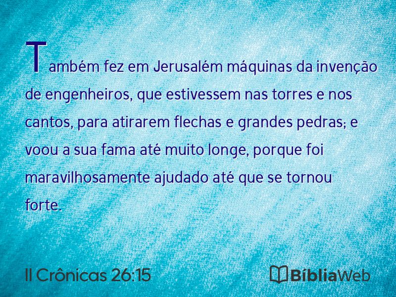 II Crônicas 26:15 em imagem para compartilhar