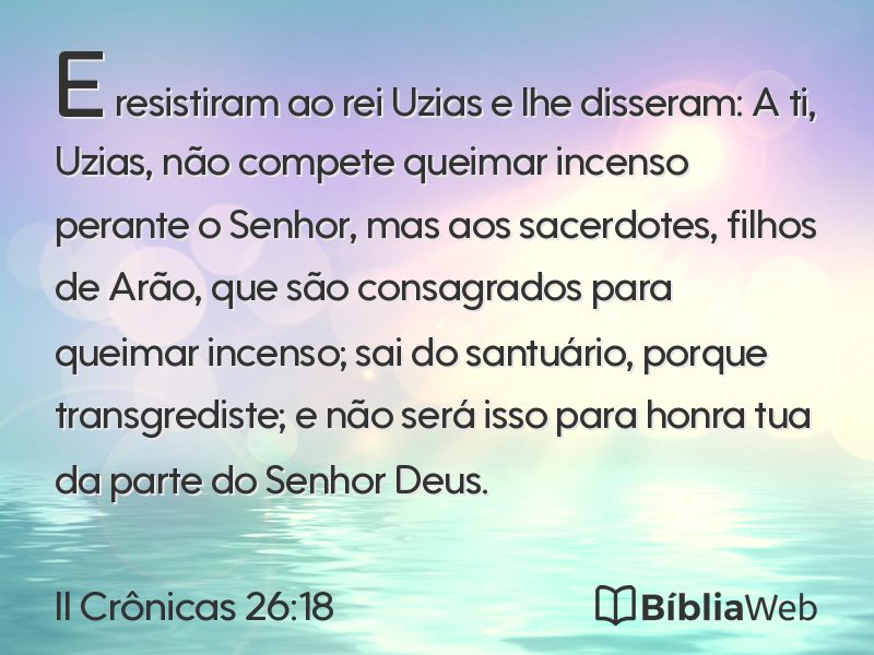 II Crônicas 26:18 em imagem para compartilhar
