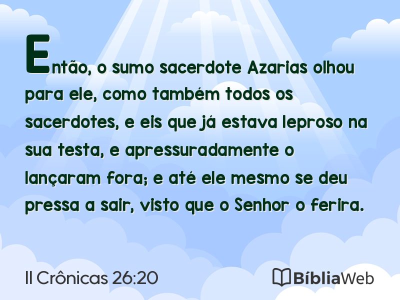 II Crônicas 26:20 em imagem para compartilhar