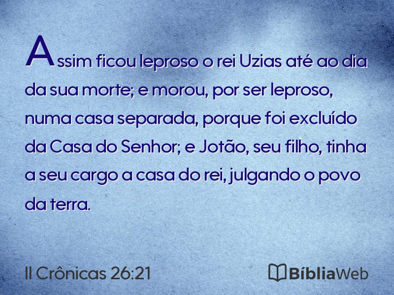 II Crônicas 26:21 em imagem para compartilhar