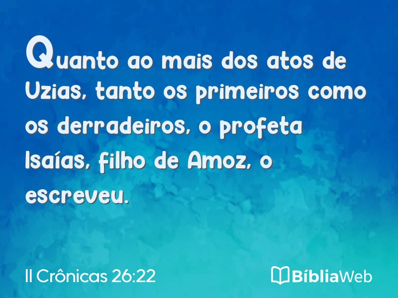 II Crônicas 26:22 em imagem para compartilhar