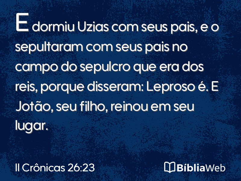 II Crônicas 26:23 em imagem para compartilhar