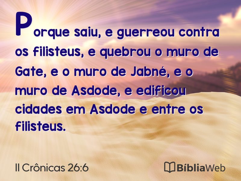 II Crônicas 26:6 em imagem para compartilhar