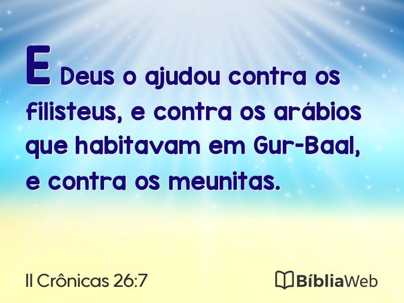 II Crônicas 26:7 em imagem para compartilhar