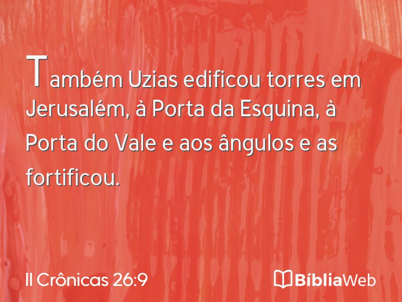 II Crônicas 26:9 em imagem para compartilhar