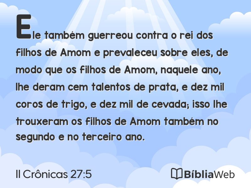 II Crônicas 27:5 em imagem para compartilhar