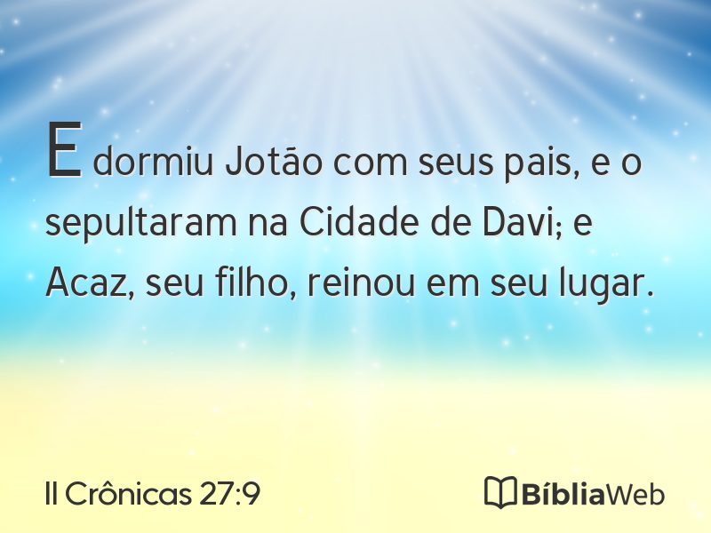 II Crônicas 27:9 em imagem para compartilhar