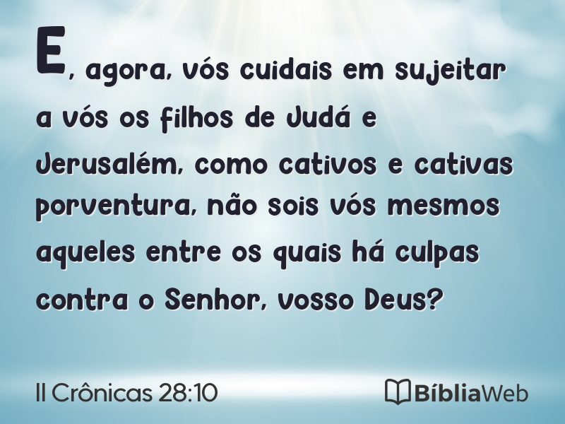 II Crônicas 28:10 em imagem para compartilhar
