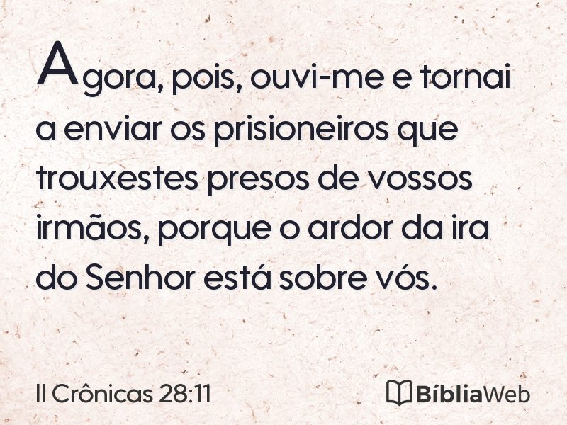 II Crônicas 28:11 em imagem para compartilhar