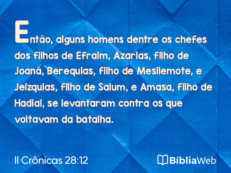 II Crônicas 28:12 em imagem para compartilhar