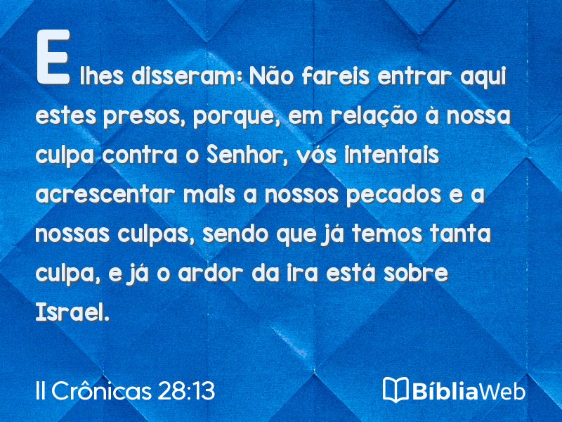 II Crônicas 28:13 em imagem para compartilhar