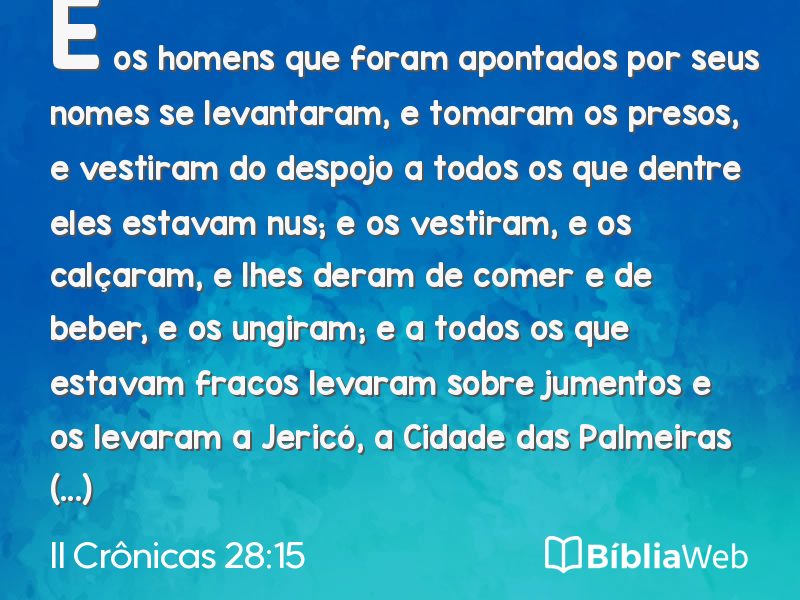 II Crônicas 28:15 em imagem para compartilhar