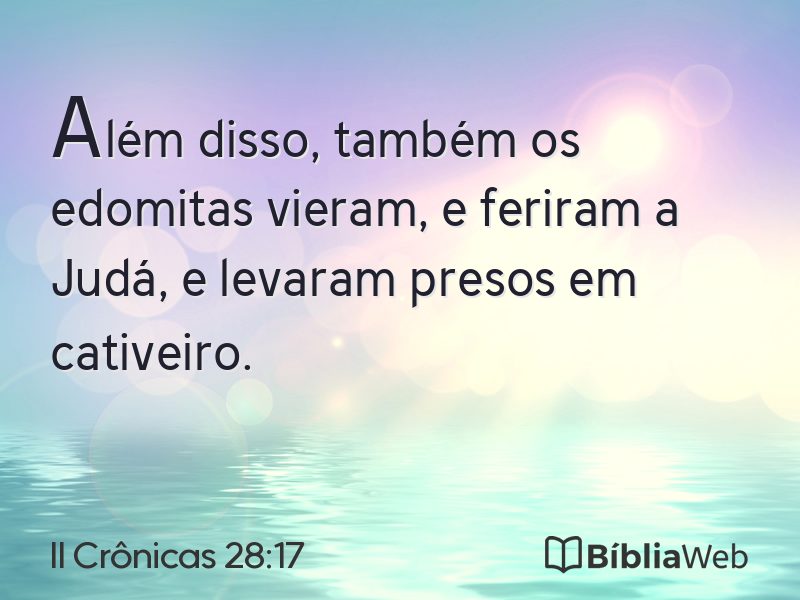 II Crônicas 28:17 em imagem para compartilhar