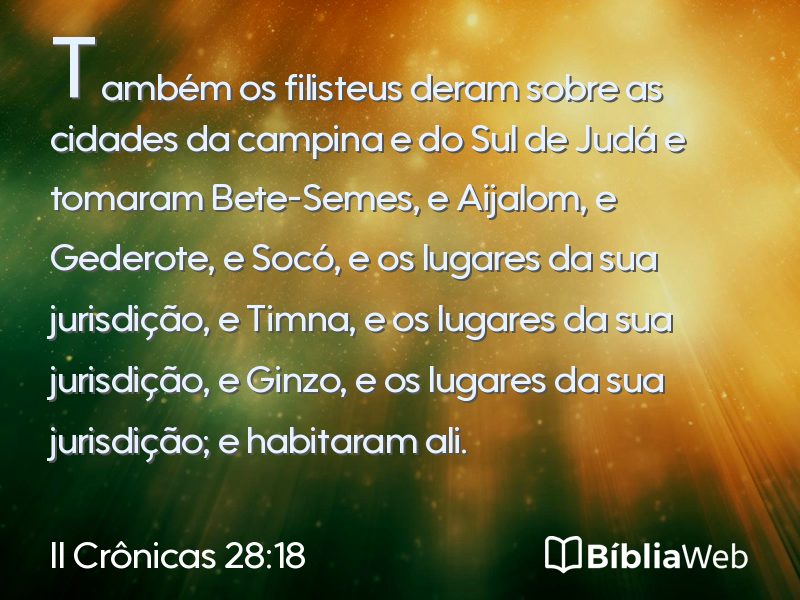 II Crônicas 28:18 em imagem para compartilhar