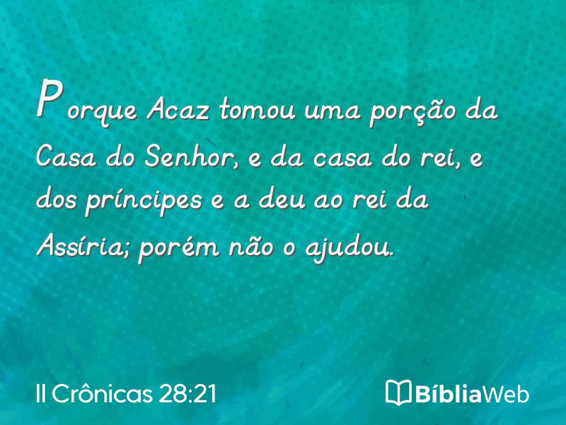 II Crônicas 28:21 em imagem para compartilhar