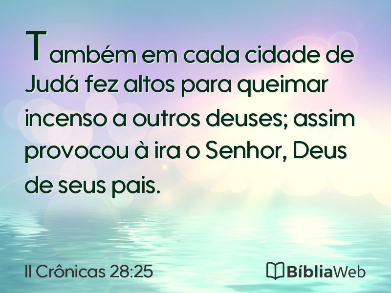 II Crônicas 28:25 em imagem para compartilhar