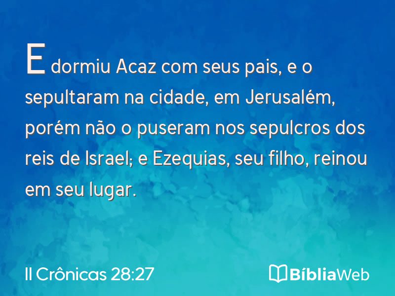 II Crônicas 28:27 em imagem para compartilhar