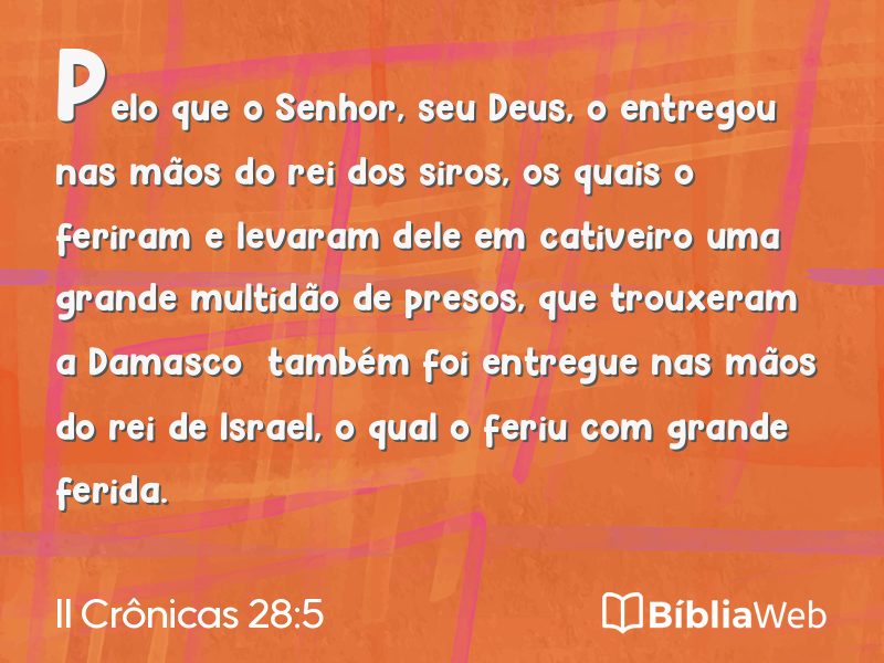 II Crônicas 28:5 em imagem para compartilhar