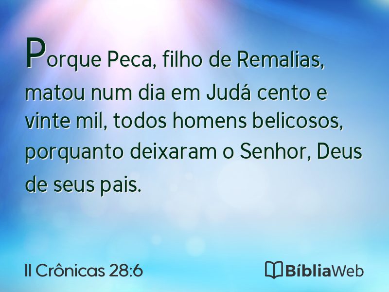 II Crônicas 28:6 em imagem para compartilhar