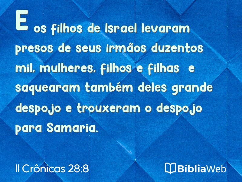 II Crônicas 28:8 em imagem para compartilhar