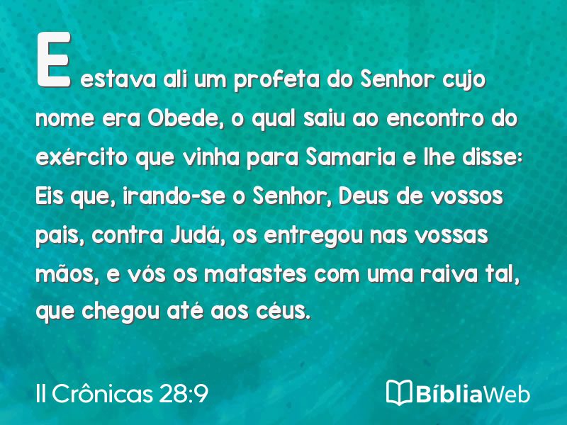 II Crônicas 28:9 em imagem para compartilhar