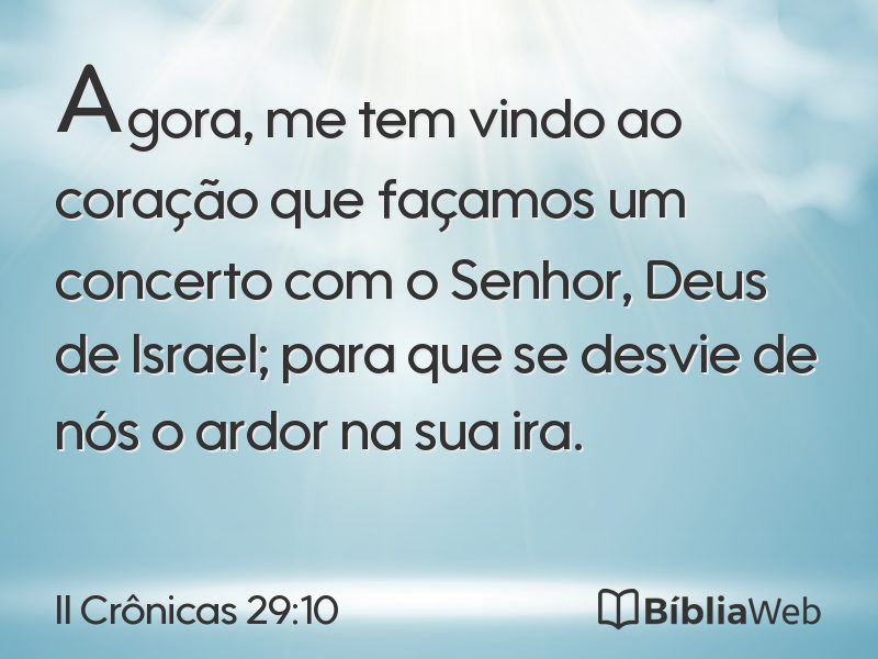 II Crônicas 29:10 em imagem para compartilhar