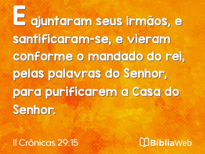 II Crônicas 29:15 em imagem para compartilhar