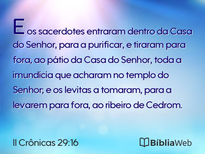 II Crônicas 29:16 em imagem para compartilhar