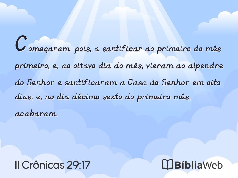 II Crônicas 29:17 em imagem para compartilhar