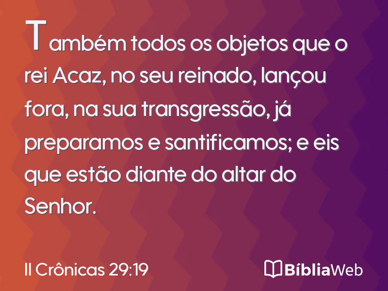 II Crônicas 29:19 em imagem para compartilhar