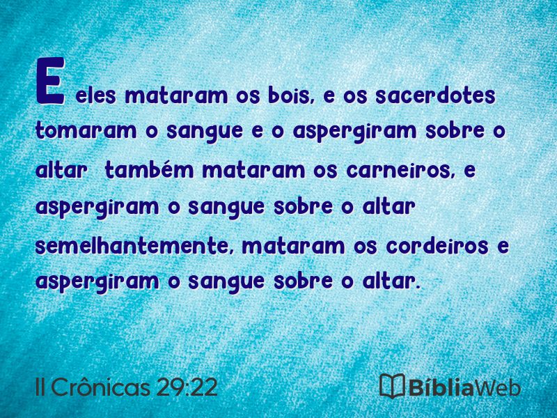 II Crônicas 29:22 em imagem para compartilhar