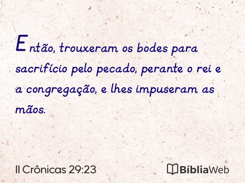 II Crônicas 29:23 em imagem para compartilhar