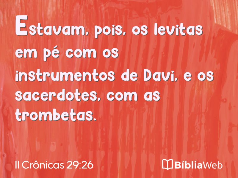 II Crônicas 29:26 em imagem para compartilhar