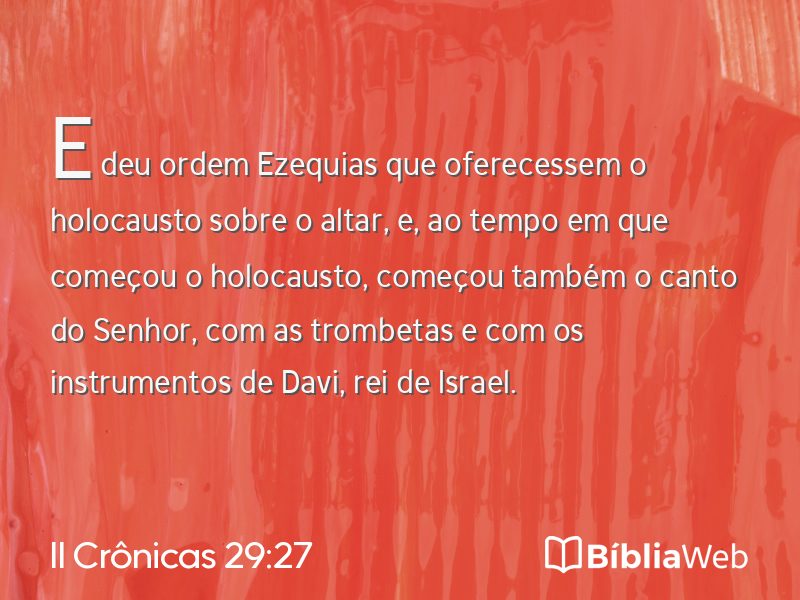 II Crônicas 29:27 em imagem para compartilhar