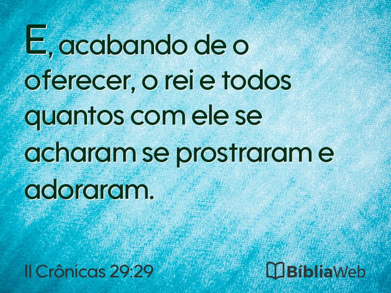 II Crônicas 29:29 em imagem para compartilhar