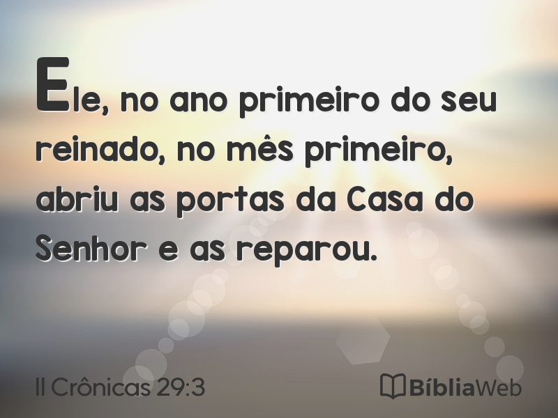 II Crônicas 29:3 em imagem para compartilhar