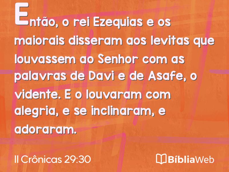 II Crônicas 29:30 em imagem para compartilhar