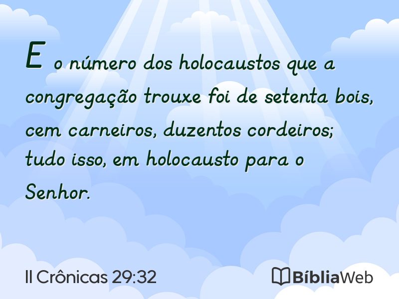 II Crônicas 29:32 em imagem para compartilhar