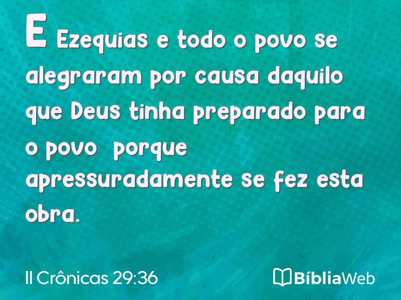 II Crônicas 29:36 em imagem para compartilhar