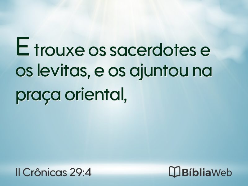 II Crônicas 29:4 em imagem para compartilhar