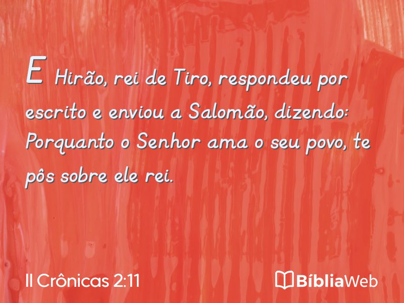 II Crônicas 2:11 em imagem para compartilhar