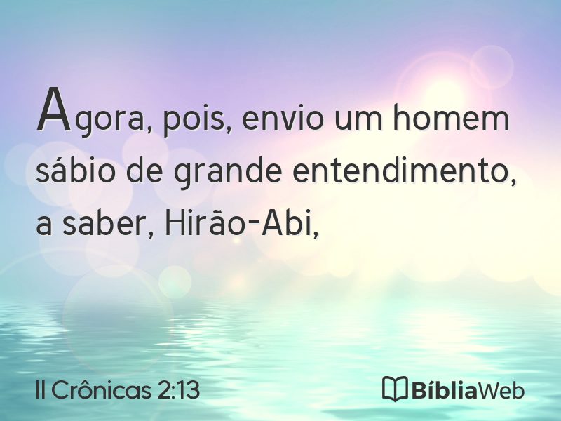II Crônicas 2:13 em imagem para compartilhar